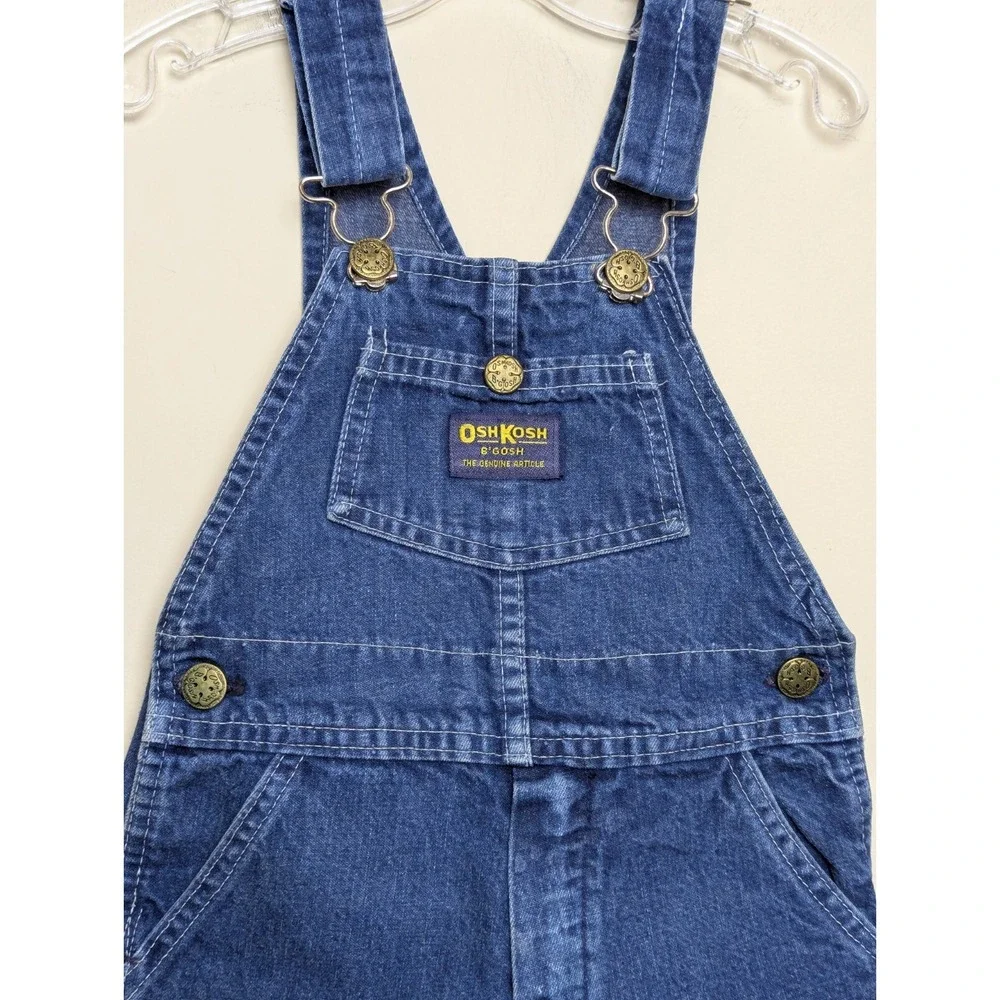 VINTAGE‎ OSHKOSH B'GOSH 80S DENIM VESTBAK OVERALLS MADE IN USA TODDLER 3T